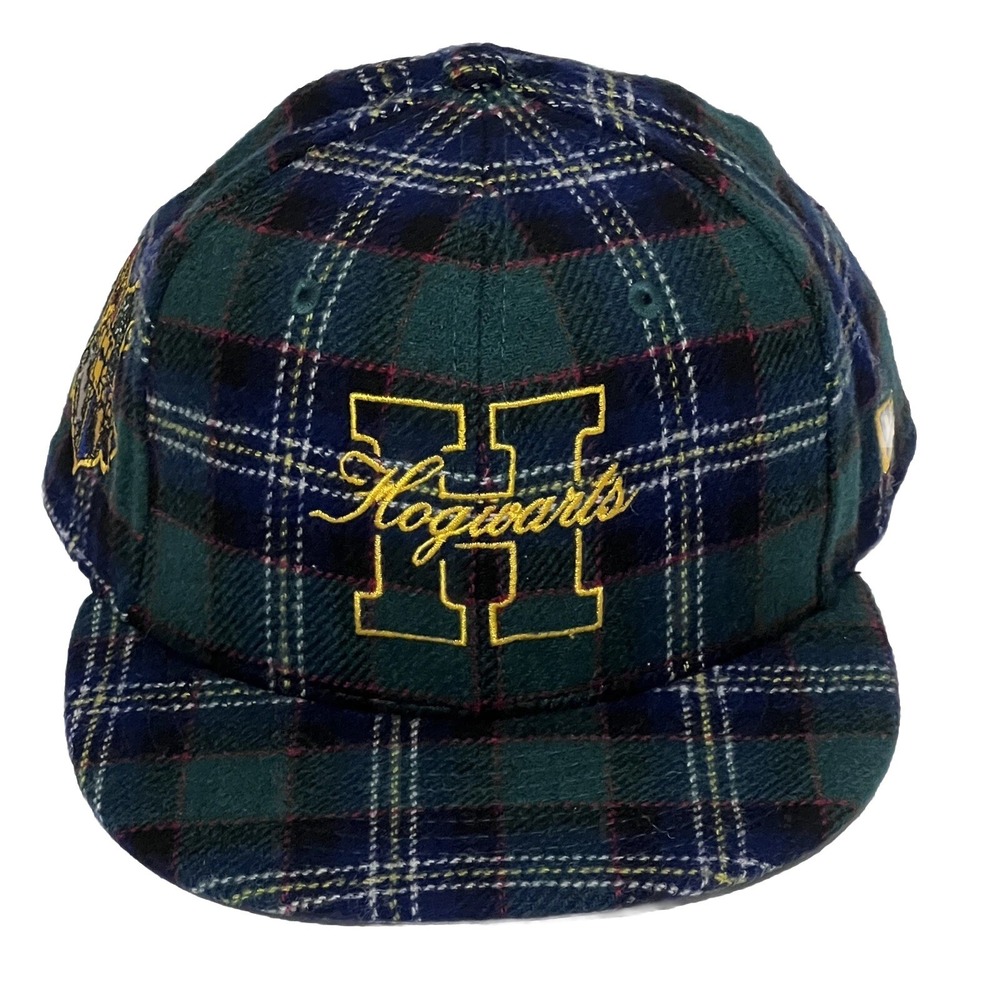Harry Potter Hogwarts Plaid Fit Cap New Era 59Fifty Embroidered Men Size 7 1/4